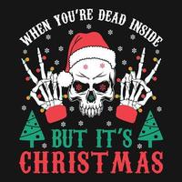 Skull Christmas Vector T-shirt Design