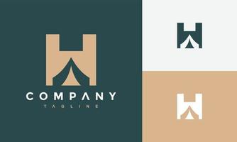 letter H tent logo vector