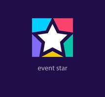 Colorful star event logotype. Unique design color transitions. Creative team star logo template. vector. vector