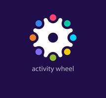 Colorful teamwork logo. Unique design color transitions. Creative activity wheel logo template. vector. vector