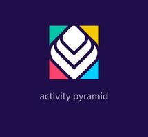 Colorful layered pyramid logo. Unique design color transitions. Creative activity pyramid logo template. vector. vector