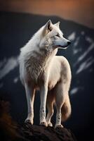 blanco lobo animal ilustración ,creado por generativo ai tecnología foto