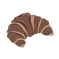 French cake croissant with chocolate isolated on white vector