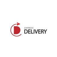 D logo delivery express letter icon symbo vector