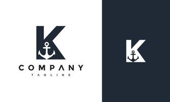 letter K anchor logo vector