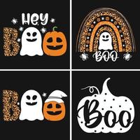 Pumpkin Boo Halloween T-shirt Design vector