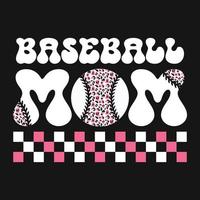 Baseball Mom Leopard T-shirt Design vector