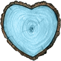 acuarela mano dibujado rústico de madera corazón decoración png