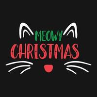 Christmas Meow Cat Vector T-shirt Design