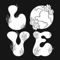 Earth Day Floral Vector T-Shirt Design