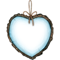 aguarela mão desenhado rústico de madeira coração decoração png