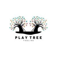 Tree Logo Design, Playground Vector, Education Tree Icon vector