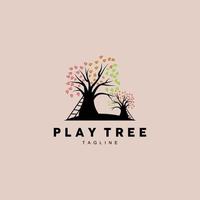 Tree Logo Design, Playground Vector, Education Tree Icon vector