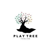 Tree Logo Design, Playground Vector, Education Tree Icon vector