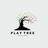 Tree Logo Design, Playground Vector, Education Tree Icon vector