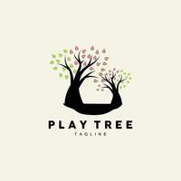 Tree Logo Design, Playground Vector, Education Tree Icon vector