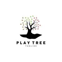 Tree Logo Design, Playground Vector, Education Tree Icon vector