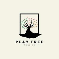 Tree Logo Design, Playground Vector, Education Tree Icon vector