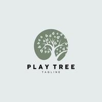 Tree Logo Design, Playground Vector, Education Tree Icon vector