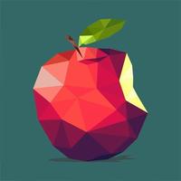 bajo escuela politécnica rojo manzana con un verde hoja en él. vector