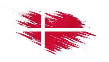 Flag of Denmark with Brush Style and Halftone Effect. Danish Flag Background with Grunge Concept vector