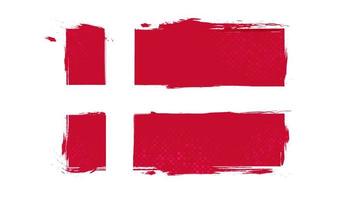 Flag of Denmark with Brush Style and Halftone Effect. Danish Flag Background with Grunge Concept vector