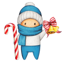 Watercolor hand drawn cute winter character png