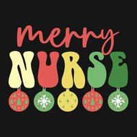 Navidad enfermero vector camiseta diseño