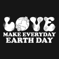 Earth Day Floral Vector T-Shirt Design