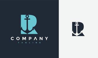 letter R anchor logo vector