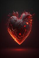 corazón símbolo en rojo color creado con generativo ai tecnología foto