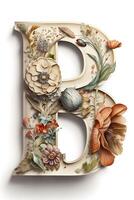 letter B with flower concept made by technology photo