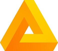 3d optical illusion shape. 3d impossible shape of triangle. Vector illustration of penrose. 3d illusion of geometric for logo, design, education or art. Perspective illusion shape illustration