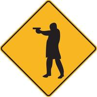 crime warning , criminal area sign, yellow sign, terrorist sign, danger vector