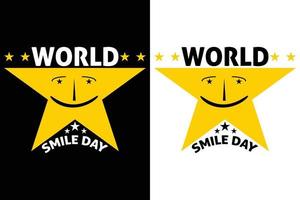 WORLD SMILE DAY T-SHIRT DESIGN vector