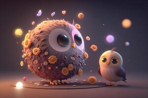 3d animated cute animal characters created by technology photo