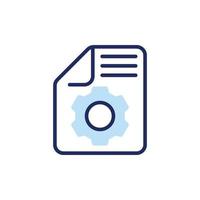 vector icon concept of notes with folded corners and gears can be seen for settings and edit documents. Can be used for business, industry, technology. Can be applied to web, website, poster, apps