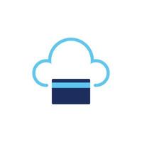 vector icon concept of cloud and credit card. can be used for technology, finance and education. Can be for web, website, poster, apps