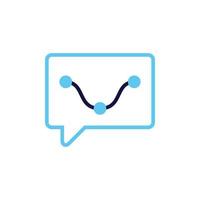 icon vector concept of review of statistical curves illustrated with comments and line chart symbols. Can used for social media, website, web, poster, mobile apps