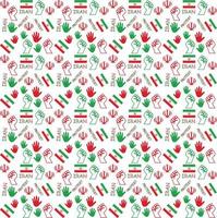 Iran Protest pattern with flag and raising hands vector