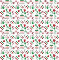 Iran Protest pattern with flag and raising hands vector