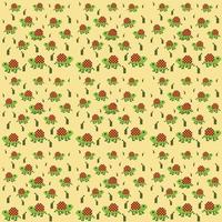 Seamless pattern with tortoise and grass vector