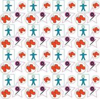Seamless new geometric pattern with doll butterflies vector