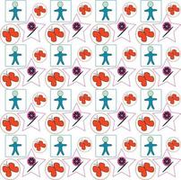 Seamless new geometric pattern with doll butterflies vector