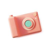 3d Photo Camera Plasticine Cartoon Style. Vector