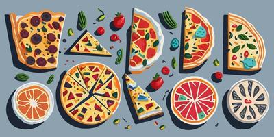 Add some color to your design with these flat vector pizza graphics