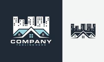 real estate city building logo vector