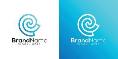 Blue ocean wave logo design template vector