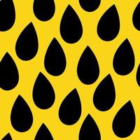 Black figures in the form of a drop on a yellow background. Seamless vector background.