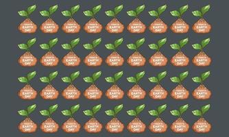 happy earth day label vector flat design set